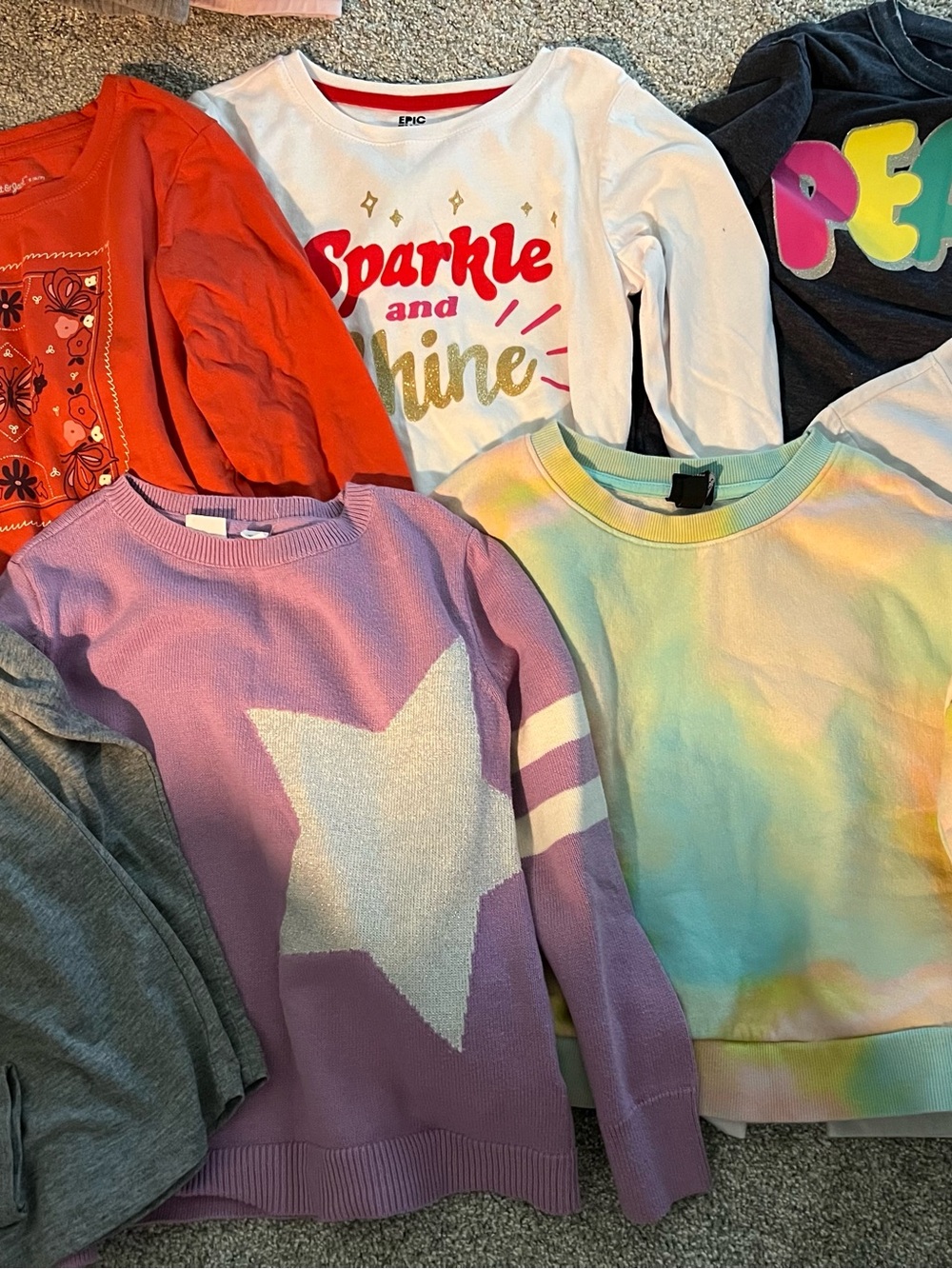 Girls 6/7 long sleeve top bundle